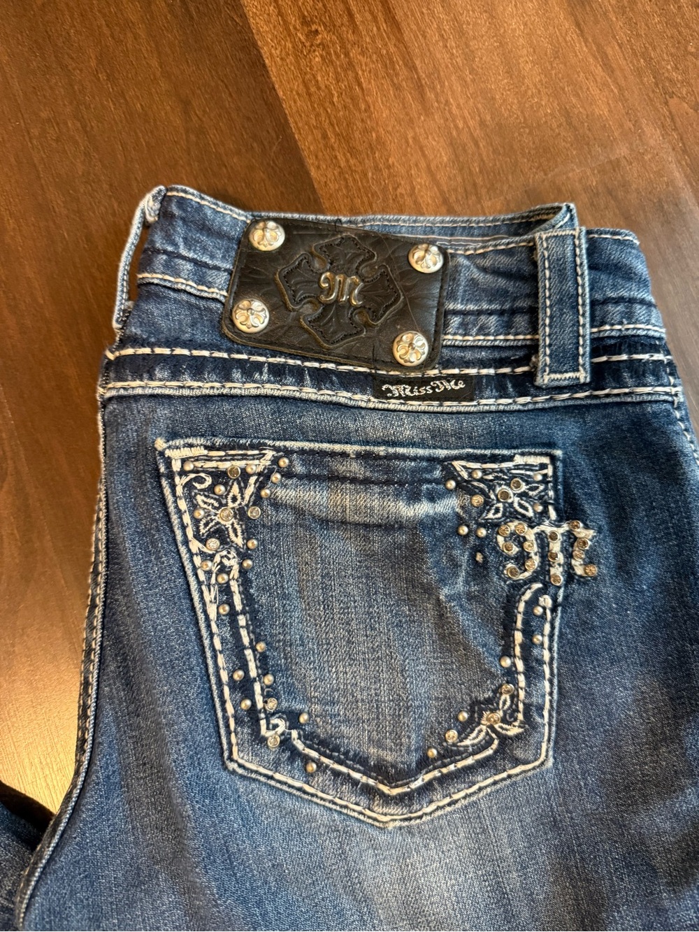 Miss Me Women's Embellished Dark Blue Jeans